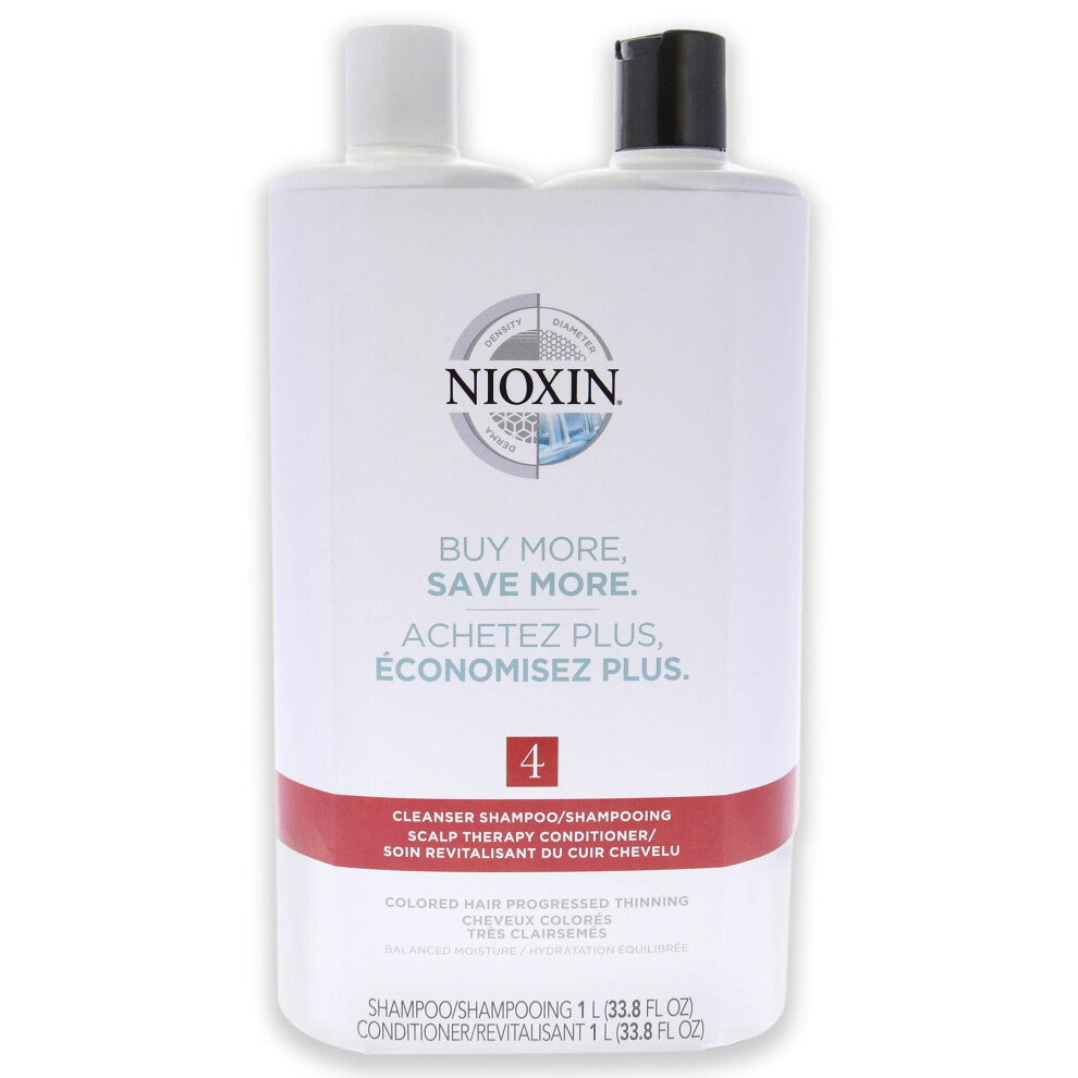 Nioxin System 4 Cleanser & Scalp Therapy Conditioner Duo 33.79 Ounce