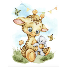 UNIK Baby Giraffe Tyg Panel 19x25in Quiltpanel Baby Quilt Panel Bomull Baby Panel Filt Panel Bomulls Twill Tyg Panel fr Quiltning
