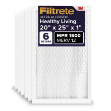 Filtret 20x25x1 Filtre     air MPR 1500 Merv 12 PAPLE 6 PACK (Dimensions exactes de la vie saine.