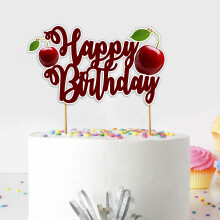 Seyal Cherry Tillykke med f?dselsdagen Cake Topper