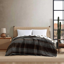 Wrangler - King Blanket  Super Soft Reversible Bedding  Yellowstone Inspired  Western Luxurious Bedding for The Colder Seasons (Nash Stripe Brown