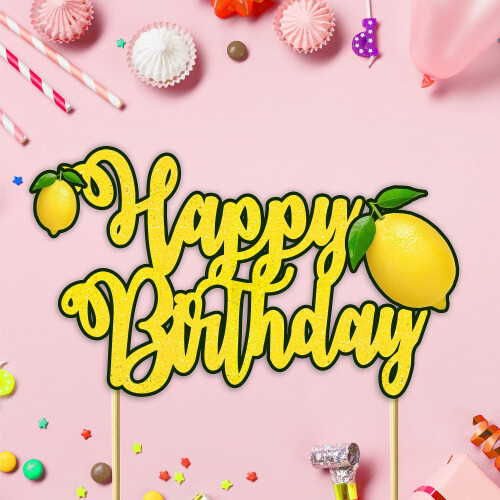 Seyal Lemon Tillykke med f?dselsdagen Cake Topper 2