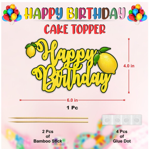 Seyal Lemon Tillykke med f?dselsdagen Cake Topper 1
