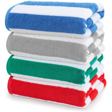 Utopia Towels 4 Pack Cabana Stripe rantapyyhe 30 x 60 tuumaa Ylisuuri 100 % rengaskudotut puuvillaiset allaspyyhkeet Erittäin imukykyiset kylpypyyhke