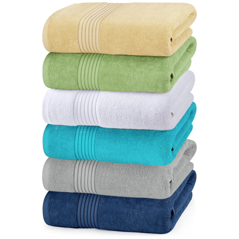 Serviettes d'utopie 6 serviettes de bain emballent (27 x 54 pouces) 100% anneau coton coton rapide     sec tr   s absorbant douce de feat-serviettes