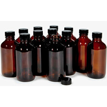 Vivaplex 12 Amber 4 oz glasflasker med l?g