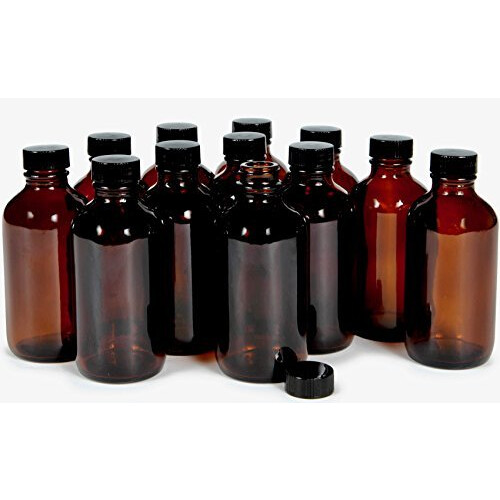 Vivaplex 12 Amber 4 oz glasflaskor med lock