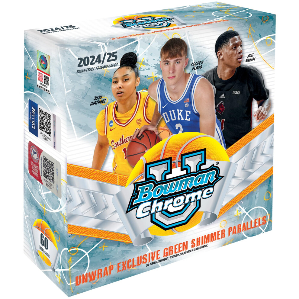 Topps 2024-25 Bowman University Chrome Basketball - Factory Sealed - Mega Box
