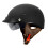 VCAN Cruiser Solid Flat Black Half Face Motorcycle Helmet with Drop-Down Sun Visor  Removable Peak and Quick Release Buckle (XX-Large) 1