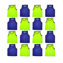 BlueDot Trading Volwassen Sport Pinnie Trainingsvest in Nylon Mesh voor alle soorten sporten Geel/Blauw, 12