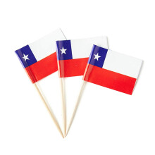 Chile Flag Chilensk lille tandstikker Mini Stick Flag dekorationer (100 stk)