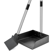 Colher de coc para ces grandes Bandeja de metal com ala longa ajustvel e p Colher de coc para ces com lixeira para remoo de resduos de