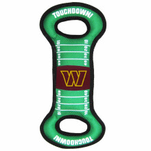 Pets First NFL Washington Commanders Football Field Dog -lelu, jossa kaksoisreunaompeleet ja Inner Squeaker Team Color (WAC-3030)