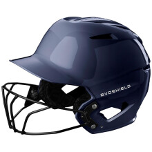 Capacete de rebatidas EvoShield XVT 2.0 Gloss com mscara facial - Azul marinho mdio/grande