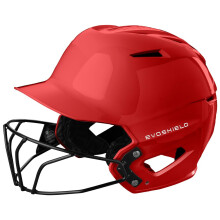 Evoshield XVT 2.0 Casco da battuta lucido con maschera per la faccia - Scarlet Large/X -Large