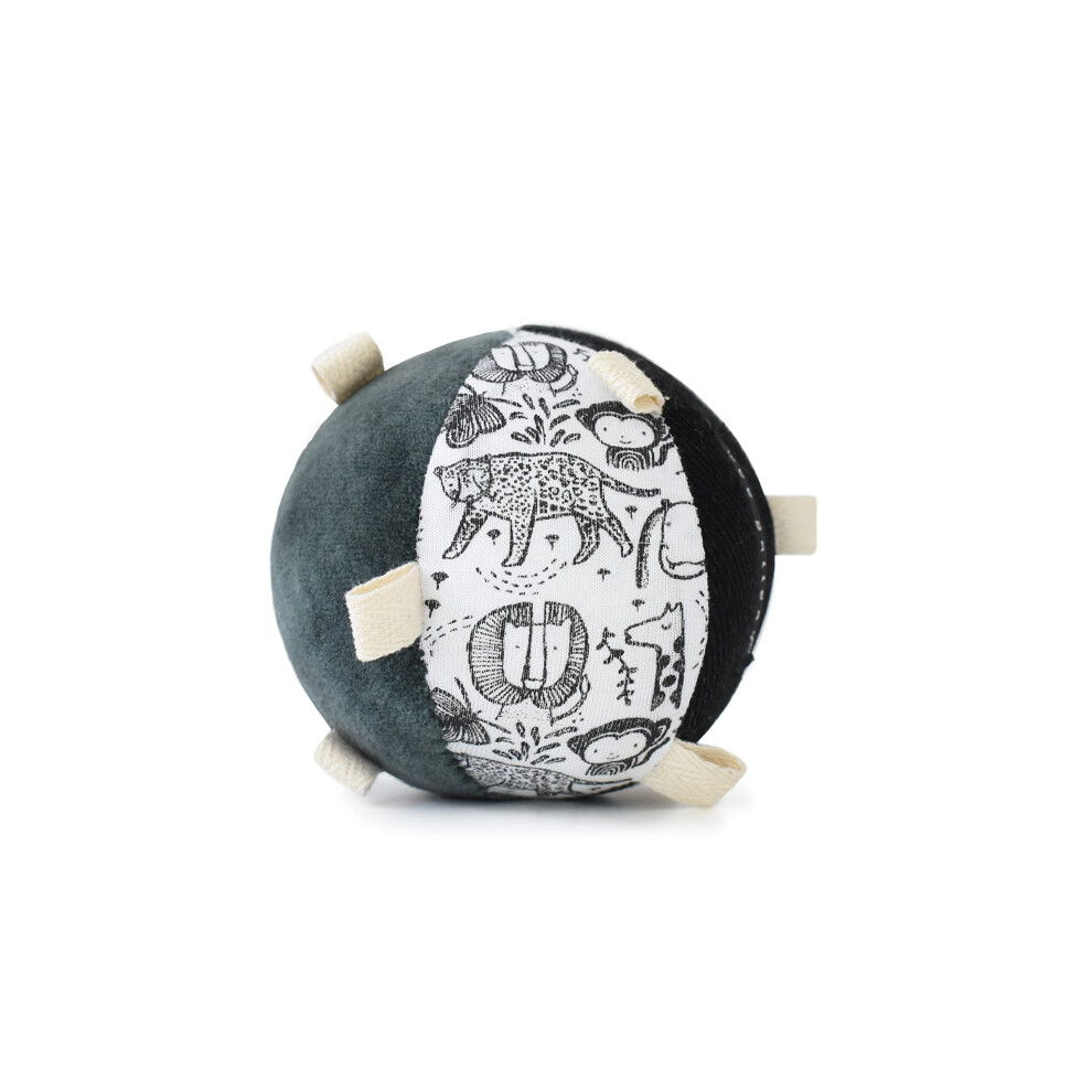 Wee Gallery Taggy Ball Mit Rassel Entwicklungsaktivitt Fr Babys Visuelle Stimulation, Motorische Fhigkeiten, Weiches Interaktives Sinnessp-image