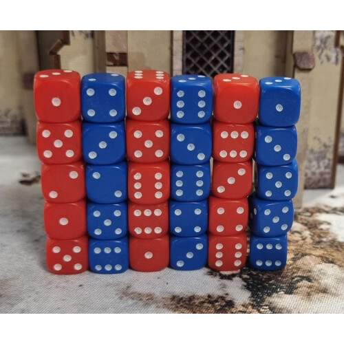 10 mm rd og bl terningpakke 1