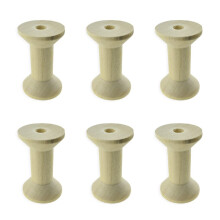 HAHIYO 2 tum 6-pack naturligt tr oavslutat tr tom trdspole slt trd vvning spole Textil spole Roterbar spole fr hantverk DIY konstutbildnin