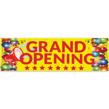 Stort bningsbanner 3 x 10 fod Ny butik Stort bningsskilt og reb Oxford-klud Stor reklamebaggrundsindretning til butik Have Udendrs Ceremoni Fe