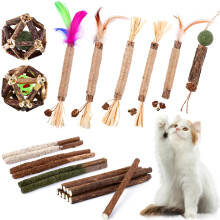 WOUSEDO Catnip Chew Legetj til katte Kattelegetj med 24 pakker med Silvervine Sticks Naturlige Silvervine Stick burbolde og klokkebolde til ind