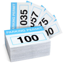 100 stuks parkeervergunningstickers met zelfklevende voorruitstickers genummerd 001-100 (lichtblauw 3 x 2 inch)