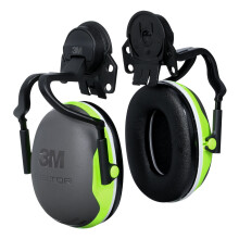 3M Full Brim Hard Hat Attached  Electrically Insulated  Black/Green
