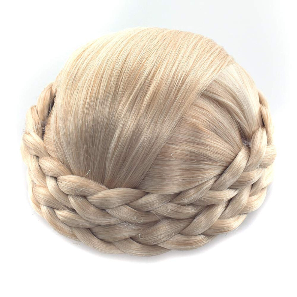 Funyn Unisex Small Sizesynthetic Hair Chignon Bun Donut Braided Hairpieces Scrunchie Clip In Hair Bun Extensions Straight Updo For Wedding Party Costume Wome