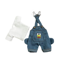 XiDonDon 1/12 BJD Puppenkleidung, modisches Hosentrger-Hosen-T-Shirt-Set fr ob11 gsc body9 Puppenzubehr (Dunkelblau)