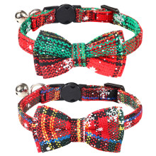 Joytale verbessertes Weihnachts-Katzenhalsband mit Glckchen, abreibare Katzenhalsbnder mit Fliege, 2er-Pack, Mdchen und Jungen, Sicherheitskaro-K