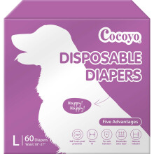 COCOYO Disposable Dog Diapers Female Doggie Diapers Female Puppy Diapers Female Super Absorbent Breathable Wetness Indicator (Large 60)