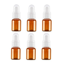 erioctry 6st 25 ml bruna plastflaskor med silikonpipetter och gummihuvud/essens smink Kosmetisk provbehllare flaska fr anvndning av eterisk ol