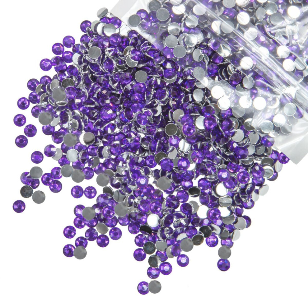 Qiipii Dark/Purple 5300Pcs 3Mm Crystal Resin Rhinestones For Crafting Flatback Deep Stones Bulk Ss10 Diamonds Crystals Gems Charms Supplies For