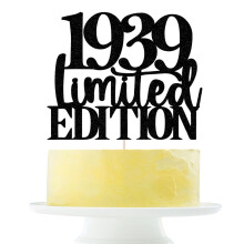 Limited EDITION 1939 cake topper 86 ?rs f?dselsdag tillykke med f?dselsdagen cake topper m?nd og kvinder cheer 86 ?r gammel h?ndlavet sort glitte