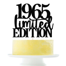 Limited EDITION 1965 cake topper 60 ?rs f?dselsdag tillykke med f?dselsdagen cake topper m?nd og kvinder cheer 60 ?r gammel h?ndlavet sort glitte