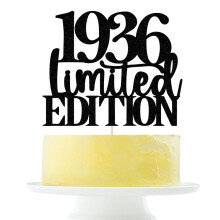 Limited EDITION 1936 cake topper 89 ?rs f?dselsdag tillykke med f?dselsdagen cake topper m?nd og kvinder cheer 89 ?r gammel h?ndlavet sort glitte