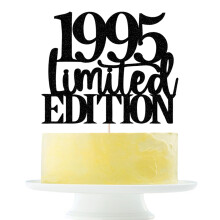 Limited EDITION 1995 taart topper 30e verjaardag gelukkige verjaardag taart topper mannen en vrouwen juichen 30 jaar oude handgemaakte zwarte glitter