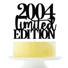 Limited EDITION 2004 cake topper 21 ?rs f?dselsdag tillykke med f?dselsdagen cake topper m?nd og kvinder cheer 21 ?r gammel h?ndlavet sort glitte