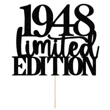 Limited EDITION 1948 cake topper 77 ?rs f?dselsdag tillykke med f?dselsdagen cake topper m?nd og kvinder cheer 77 ?r gammel h?ndlavet sort glitte