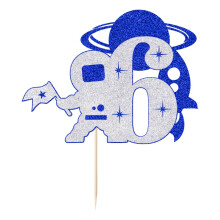 Rumastronaut 6-?rig Cake Topper Drenge piger b?rns f?dselsdag kage dekorationer Tillykke med f?dselsdagen kage Topper til astronauter afsl?rer ru