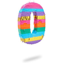 Pinata im Regenbogen-Stil fr Babygeburtstag, Nummer 0 (29,2 x 41,9 x 7,6 cm)