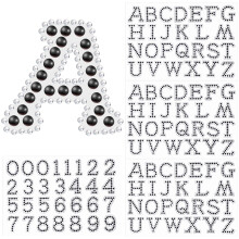 Towfed 107 Pcs 4 Sheets Pearl Self Adhesive Stickers 3 Sheets A-Z Glitter Rhinestone Letter Stickers and 1 Sheet 0-9 Glitter Number Stickers Blin