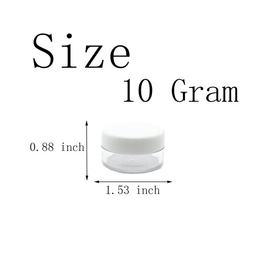 30 Pcs Sample Containers  10 Gram Mini Sample Jars for Cosmetic  Eye shadow  White Lid 1