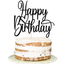 FLORCMET Handmade Glitter Happy Birthday Cake Topper- Happy Birthday Cake Decor Fabulous Cake Decoration Anniversary/Birthday Party Decoration Su