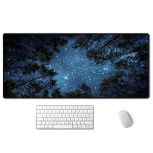 SSOIU De Melkweg en De Bomen Muismat 35.5 X 15.7 Inch XXL Nachthemel Volledige Desk Muismat