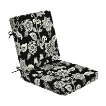 Arden Foam Outdoor Dining Chair Cushion 20 x 20 Made with ProFoam Rain-Proof Fade Resistant Ashland Black Jacobean