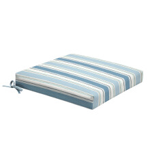 Arden Foam Outdoor Dining Seat Cushion 19 x 19 Made with ProFoam Rain-Proof Fade Resistant French Blue Linen Stripe