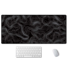 SSOIU Zwart Topografisch XXL Gaming Muismat Groot Toetsenbordmat Bureau Decor