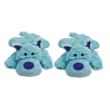 KONG Cozie Plush Dog Toys 2 Pack - Durable & Soft Squeaky Toys for Medium Dogs - Assorted Animal Characters (Baily The Blue Dog)