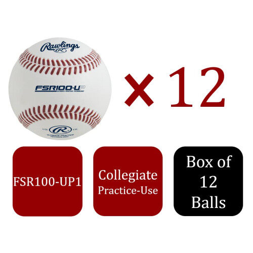 Rawlings | ULTIMATE PRACTICE TECHNOLOGY Baseballs | FSR100-UP | Flat Seam | Practice Use | 12 Count 1
