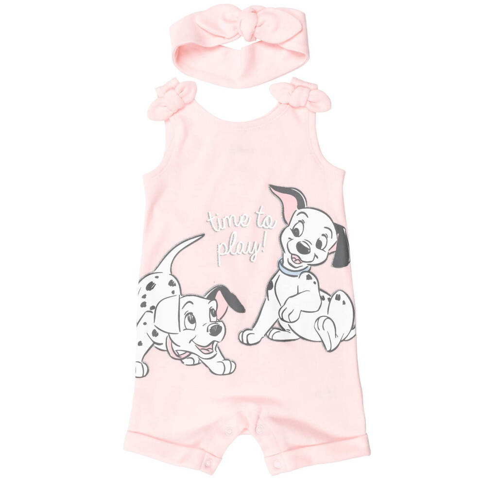 Disney Classics Patch Toddler Girls Romper And Bandband Patch Pink 4T-image
